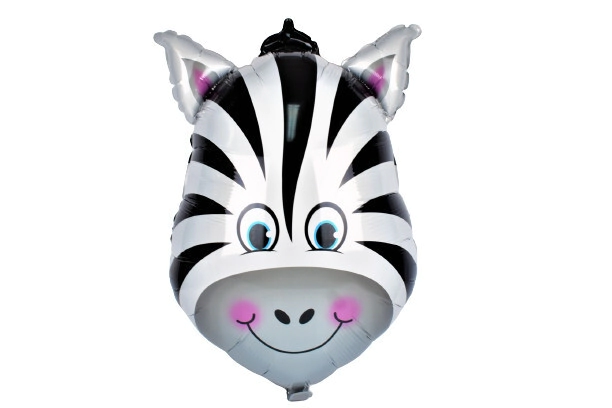 Globo mylar cabeza cebra 85 cm.