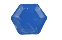 Plato polipapel hexagonal Azul 17 cm x 6 un.
