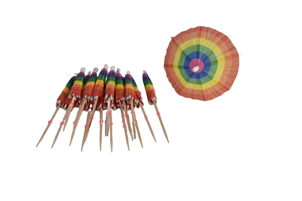 Pinche paraguitas multicolor x 24 un.